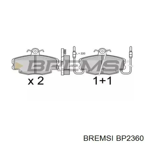 Передние тормозные колодки BP2360 Bremsi