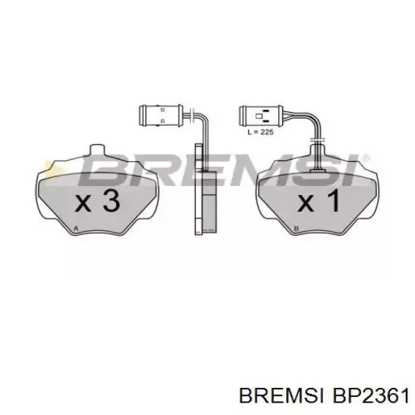 Задние тормозные колодки BP2361 Bremsi