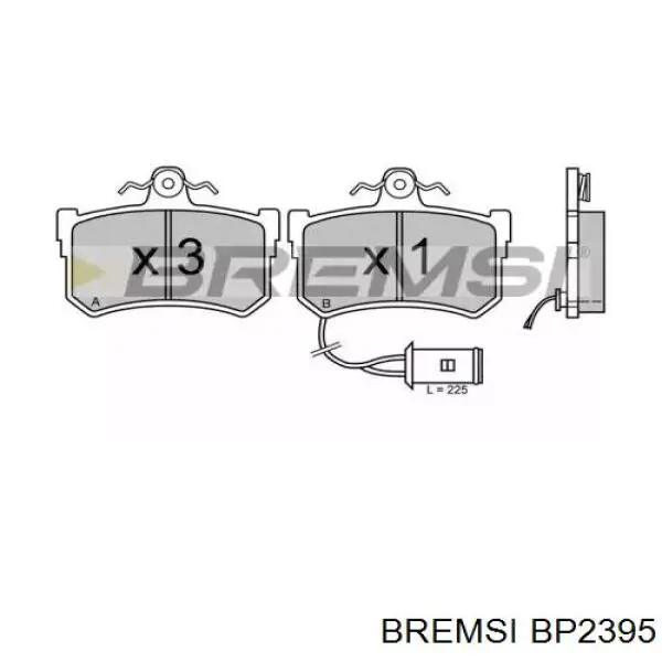 Задние тормозные колодки BP2395 Bremsi