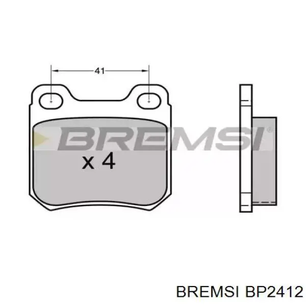 Задние тормозные колодки BP2412 Bremsi