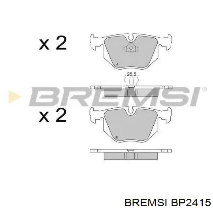 Задние тормозные колодки BP2415 Bremsi