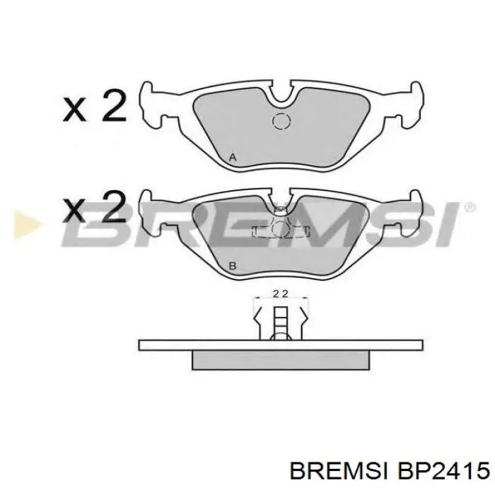 Купить BP2415 Bremsi Колодки тормозные задние, дисковые