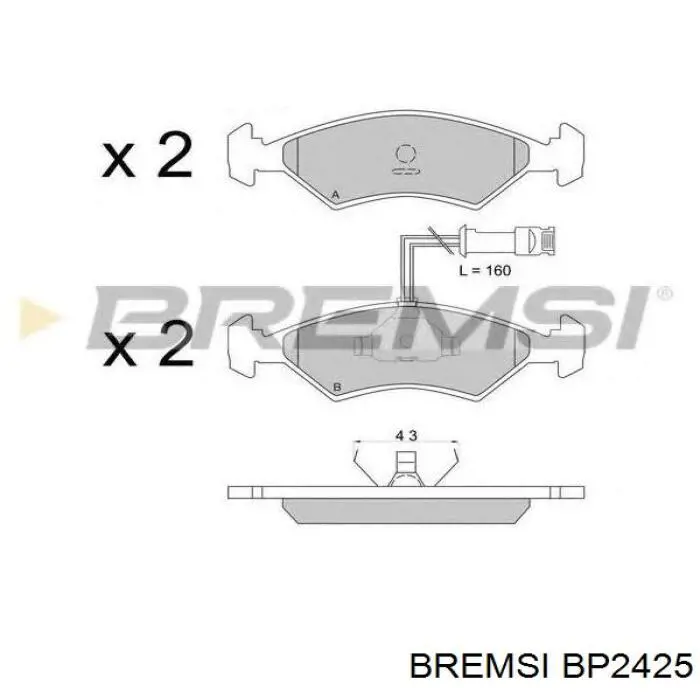 Купить BP2425 Bremsi Колодки тормозные