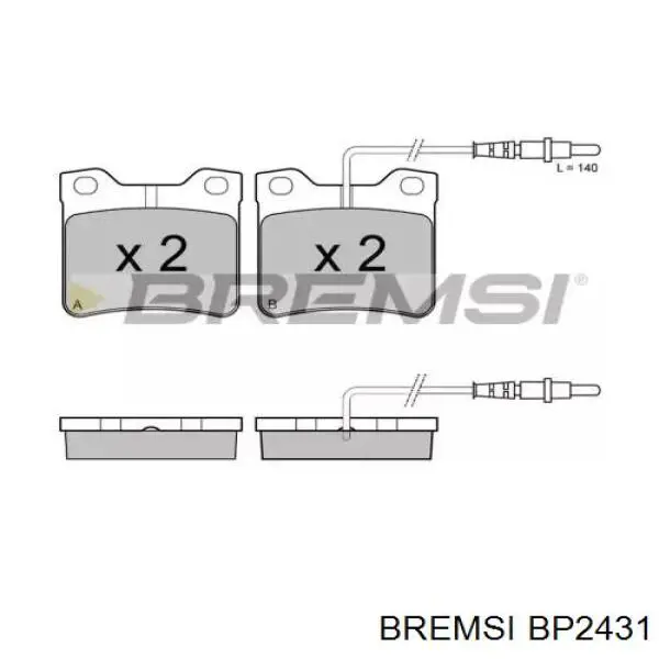 Задние тормозные колодки BP2431 Bremsi