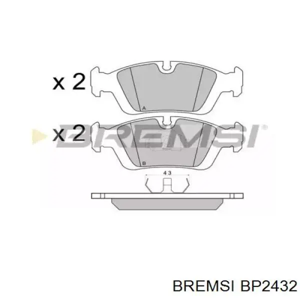 BP2432 Bremsi колодки тормозные передние дисковые