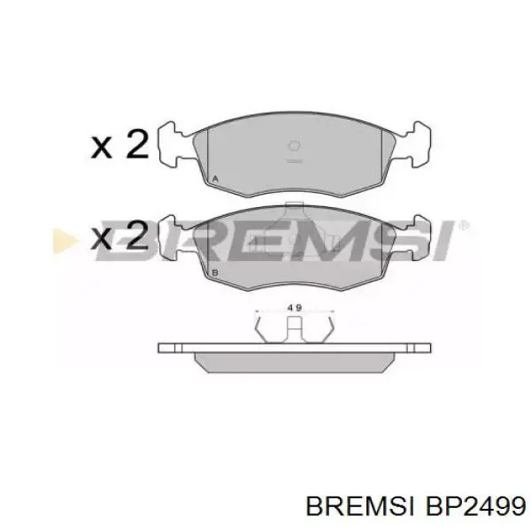 Передние тормозные колодки BP2499 Bremsi