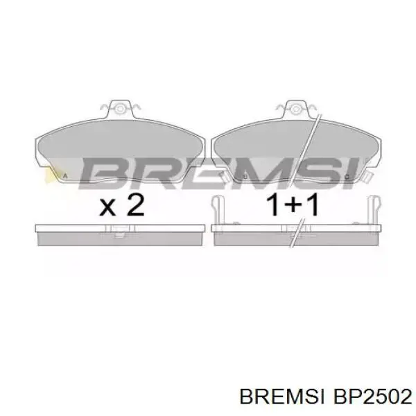 BP2502 Bremsi sapatas do freio dianteiras de disco