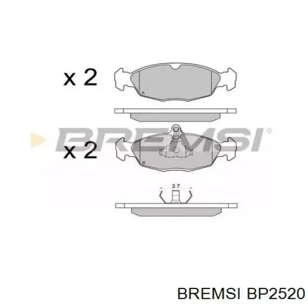 Передние тормозные колодки BP2520 Bremsi