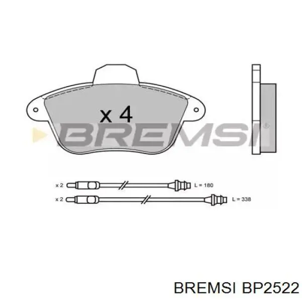 Передние тормозные колодки BP2522 Bremsi