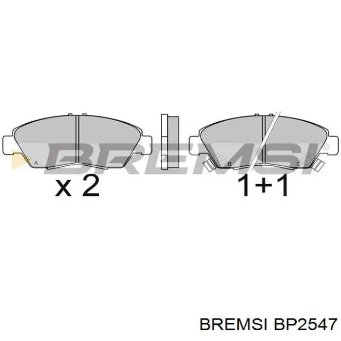 Pastillas de freno delanteras BP2547 Bremsi