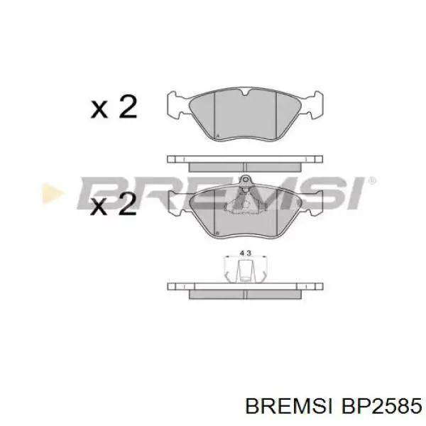 Передние тормозные колодки BP2585 Bremsi