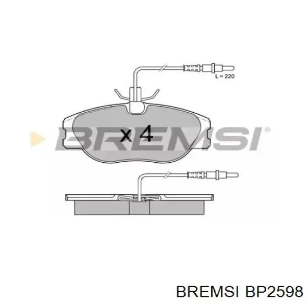 Передние тормозные колодки BP2598 Bremsi