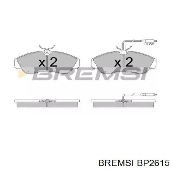 Передние тормозные колодки BP2615 Bremsi