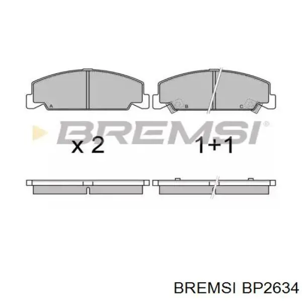 Передние тормозные колодки BP2634 Bremsi