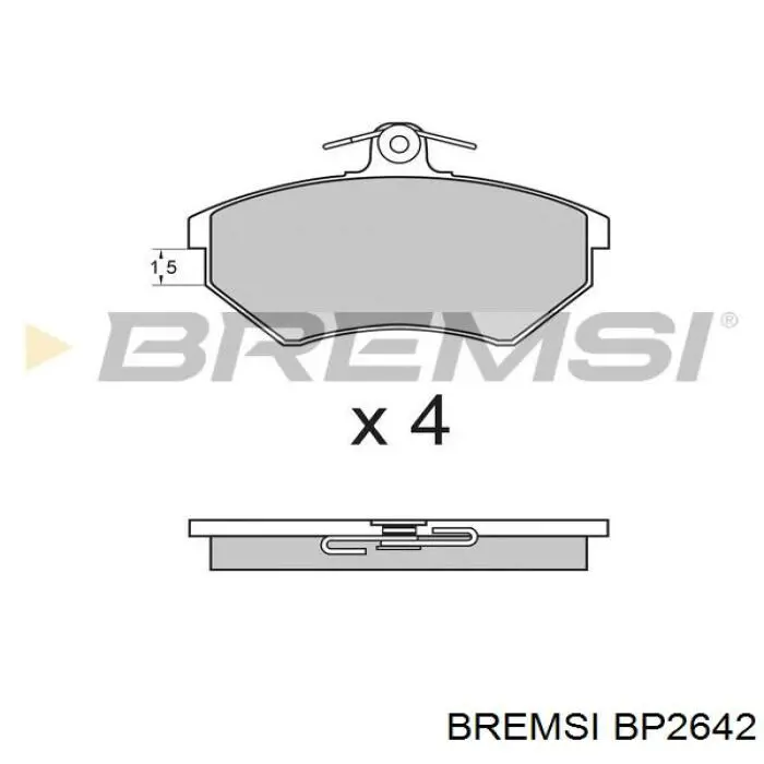 Колодки гальмівні передні, дискові BP2642 Bremsi