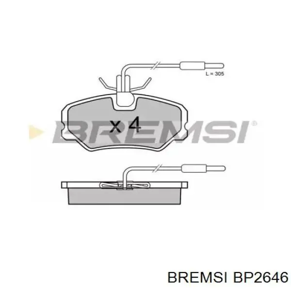 Передние тормозные колодки BP2646 Bremsi