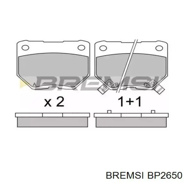 Задние тормозные колодки BP2650 Bremsi