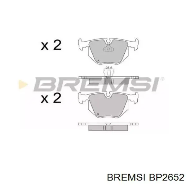 BP2652 Bremsi sapatas do freio traseiras de disco