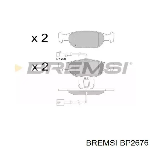 Передние тормозные колодки BP2676 Bremsi