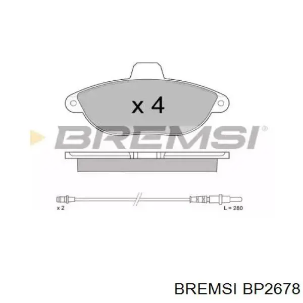 BP2678 Bremsi sapatas do freio dianteiras de disco