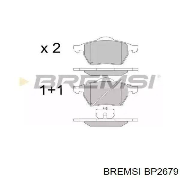 BP2679 Bremsi колодки тормозные передние дисковые