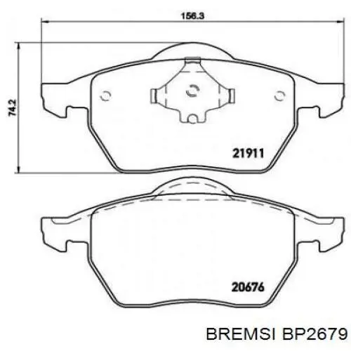 Купить BP2679 Bremsi Колодки тормозные