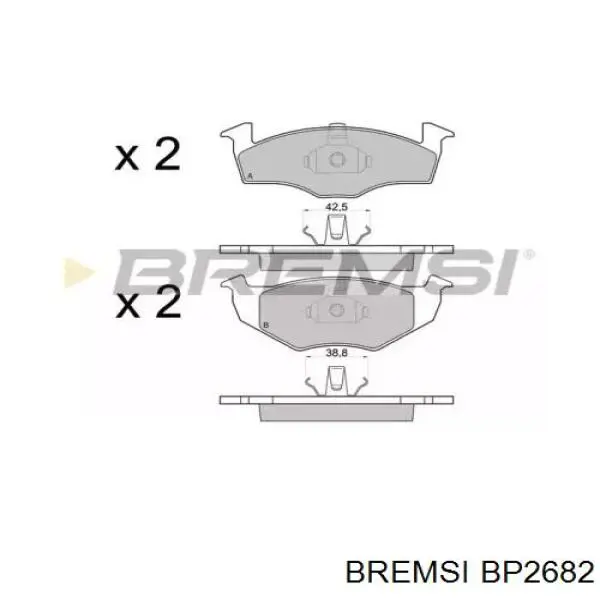 BP2682 Bremsi sapatas do freio dianteiras de disco