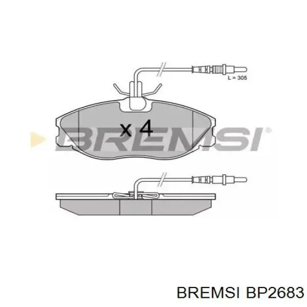 BP2683 Bremsi передние тормозные колодки