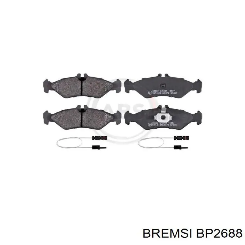 Купить BP2688 Bremsi Колодки тормозные задние, дисковые