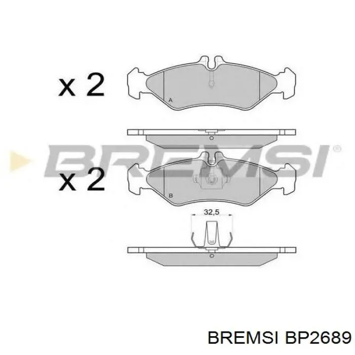 Колодки дисковые  Bremsi BP2689 цена, от 19.00 USD