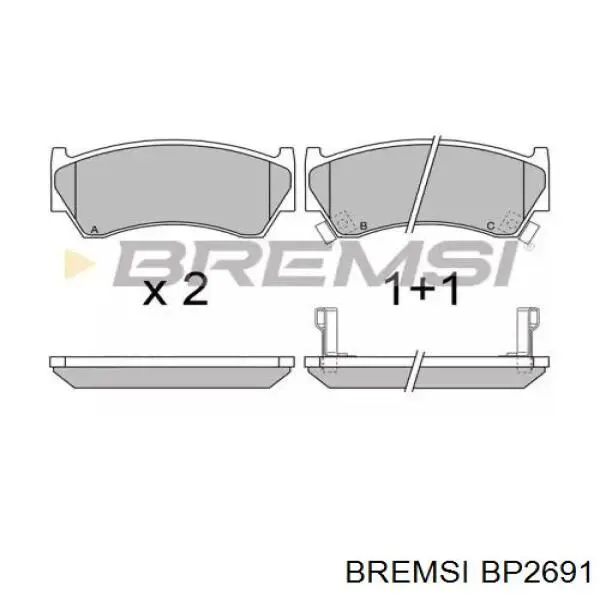 Передние тормозные колодки BP2691 Bremsi