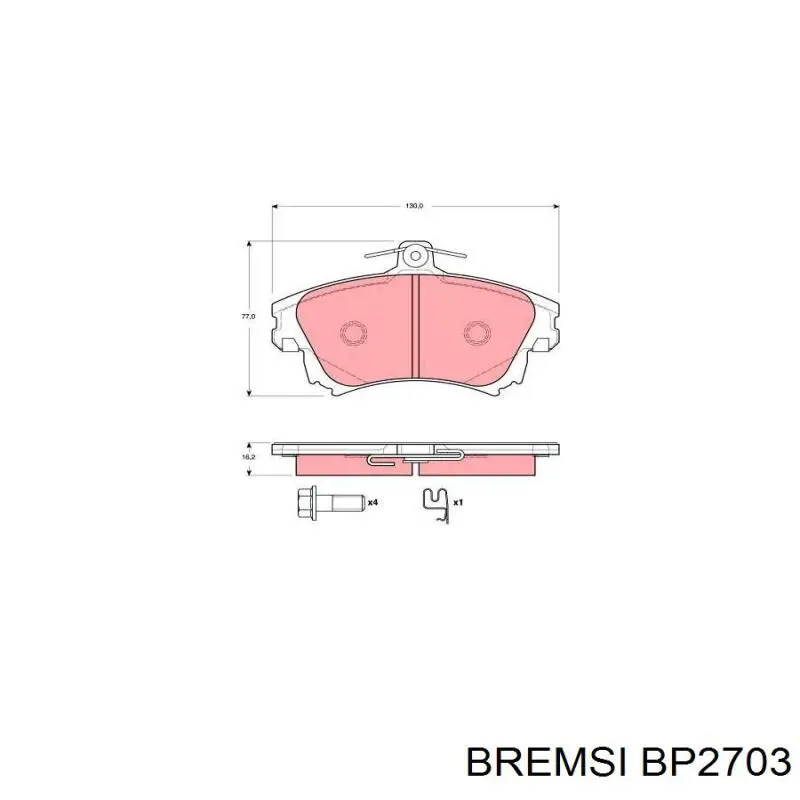 Купить BP2703 Bremsi Колодки тормозные