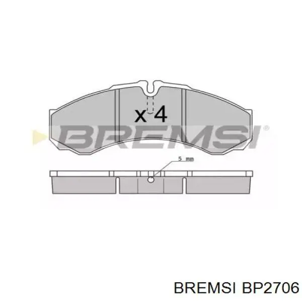 Задние тормозные колодки BP2706 Bremsi