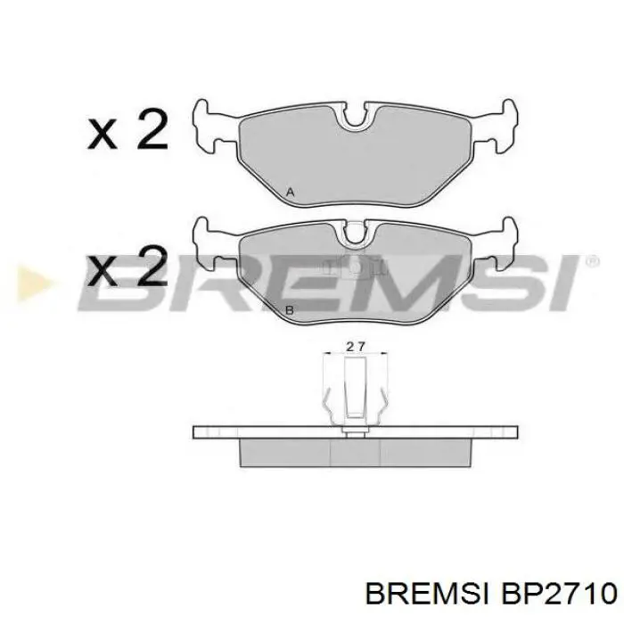 Pastillas de freno traseras BP2710 Bremsi