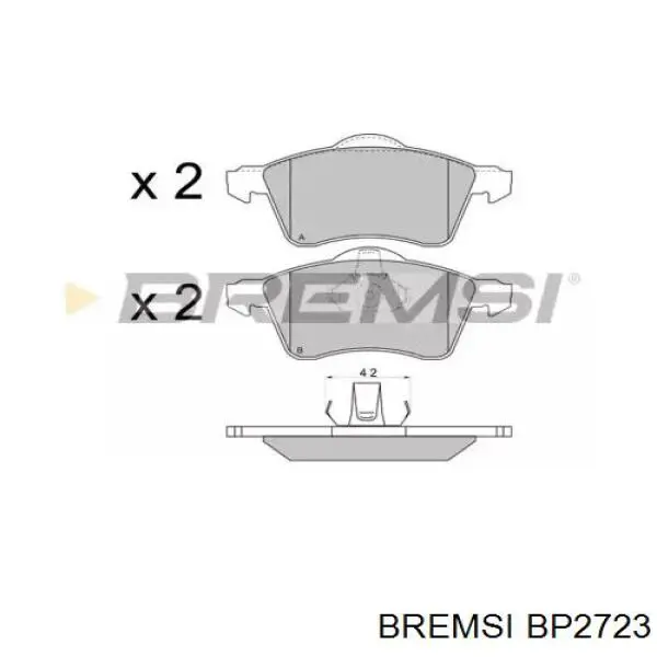 Передние тормозные колодки BP2723 Bremsi