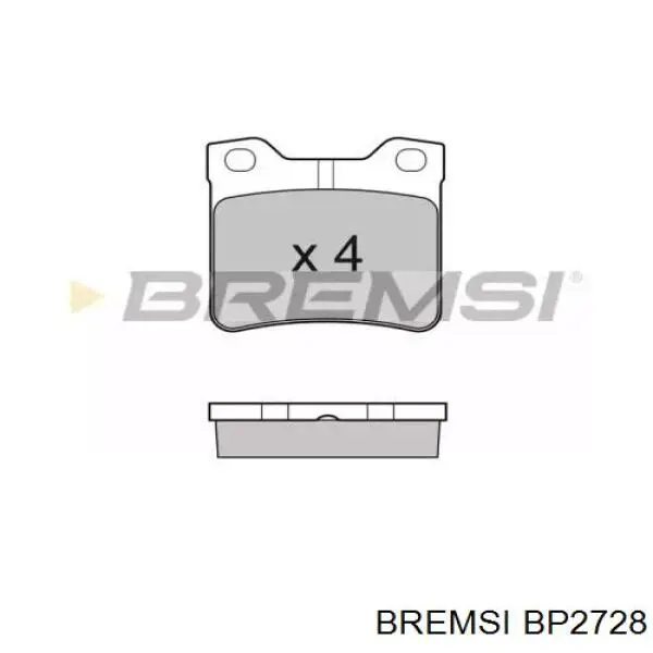 Задние тормозные колодки BP2728 Bremsi