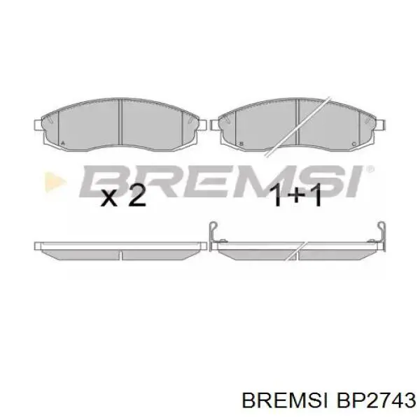 Передние тормозные колодки BP2743 Bremsi