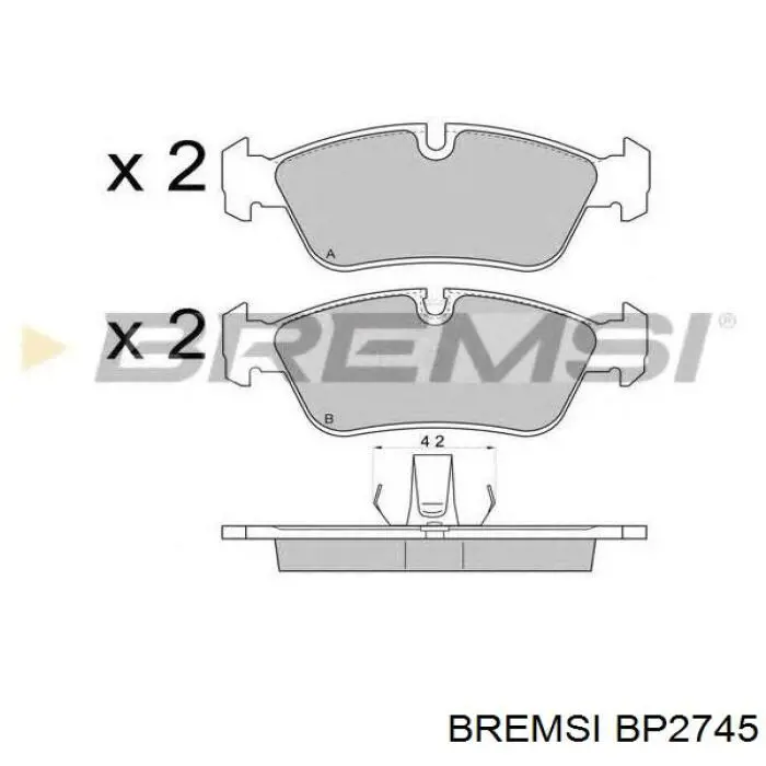 Купить BP2745 Bremsi Колодки тормозные