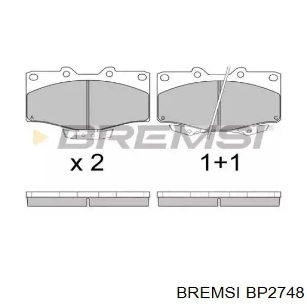 Передние тормозные колодки BP2748 Bremsi