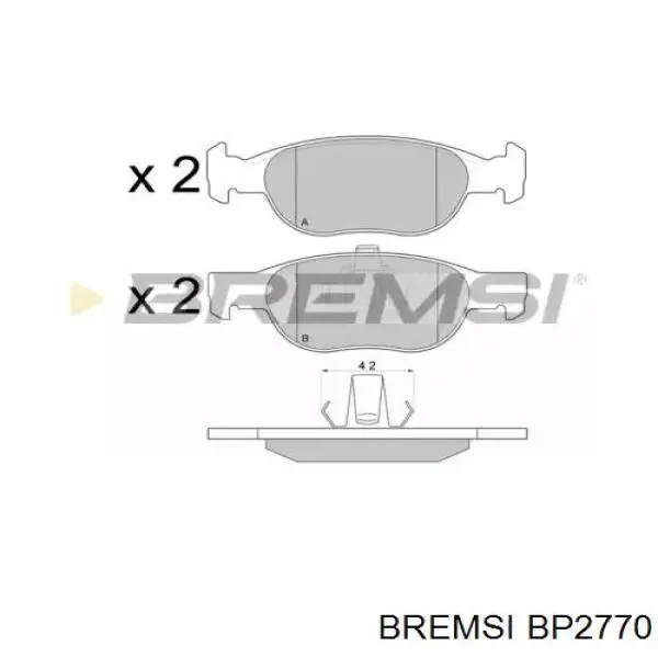 Передние тормозные колодки BP2770 Bremsi