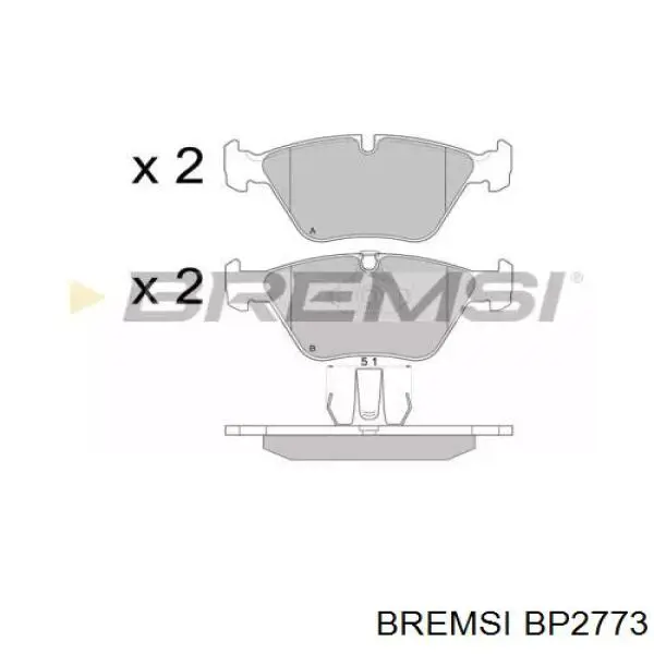 Передние тормозные колодки BP2773 Bremsi