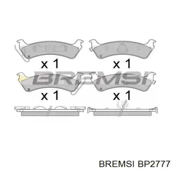 Задние тормозные колодки BP2777 Bremsi