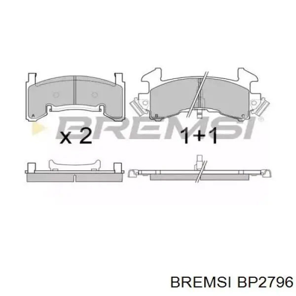 Передние тормозные колодки BP2796 Bremsi