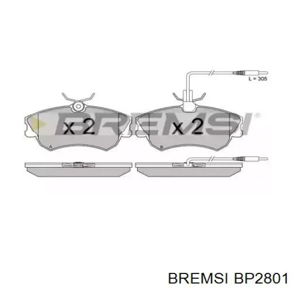 Передние тормозные колодки BP2801 Bremsi