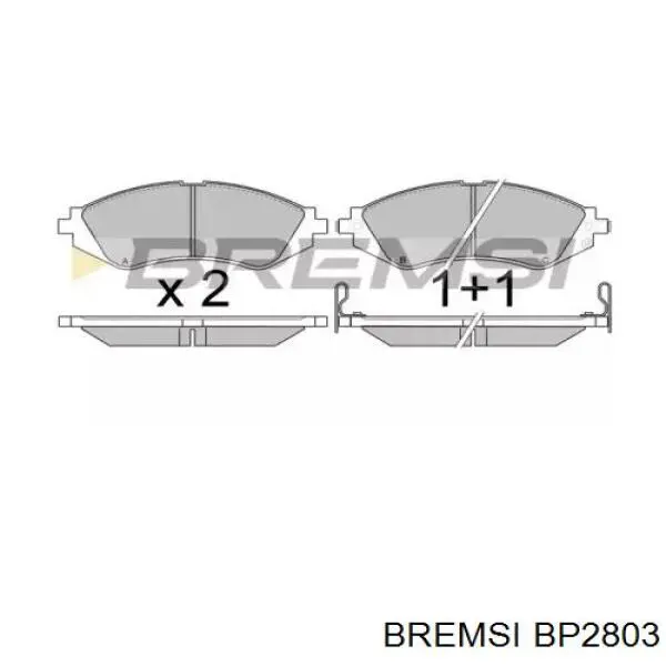 Pastillas de freno delanteras BP2803 Bremsi