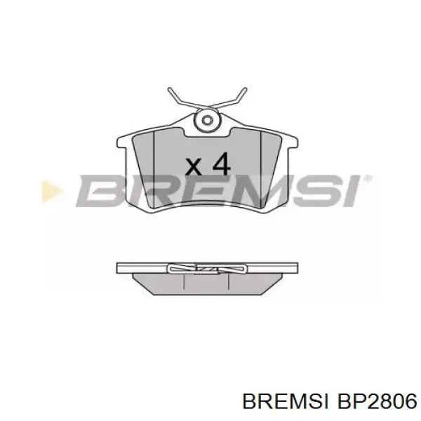 BP2806 Bremsi колодки тормозные задние дисковые