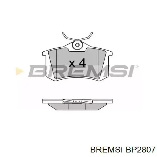 BP2807 Bremsi sapatas do freio traseiras de disco