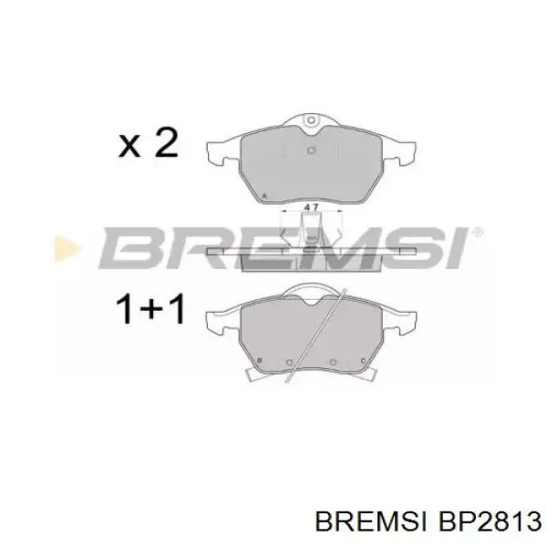 Передние тормозные колодки BP2813 Bremsi