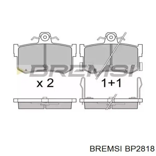 Задние тормозные колодки BP2818 Bremsi