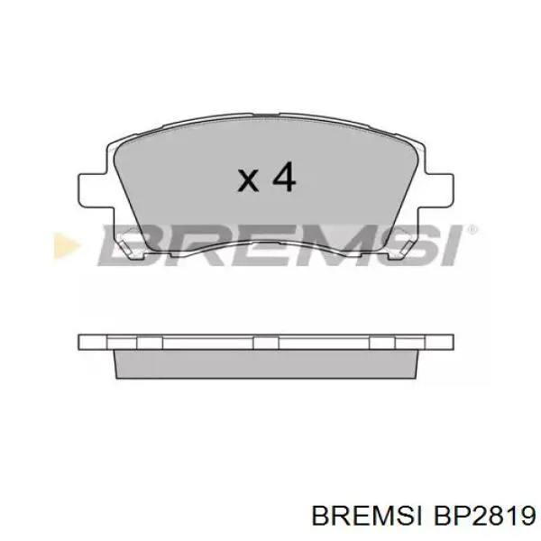 Передние тормозные колодки BP2819 Bremsi